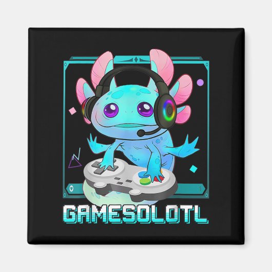 Cute Axolotl Lover Gamesalotl Gaming Axolotl Kinde Magneet (Voorkant)