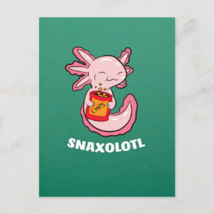 Cute Axolotl Lover Snaxolotl Kawaii Axolotl Food Briefkaart