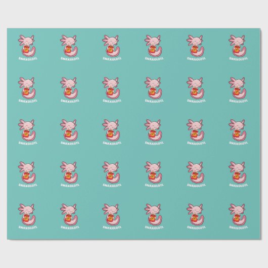 Cute Axolotl Lover Snaxolotl Kawaii Axolotl Food Cadeaupapier (Vlak)