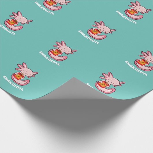 Cute Axolotl Lover Snaxolotl Kawaii Axolotl Food Cadeaupapier (Hoek)