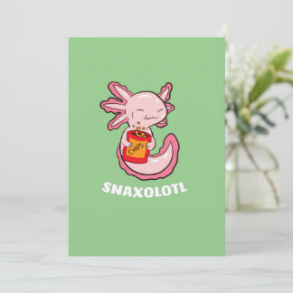 Cute Axolotl Lover Snaxolotl Kawaii Axolotl Food Feestdagenkaart