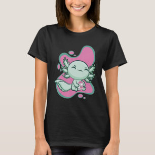 Cute Axolotl met aardbeienmelk en bubbelthee B T-shirt
