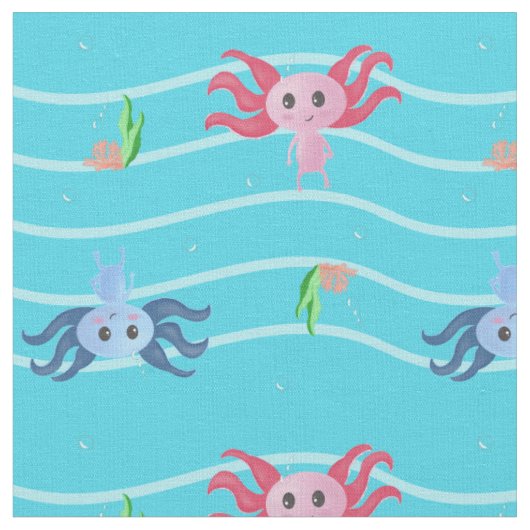 Cute Axolotl onderwater Stof (Close Up)