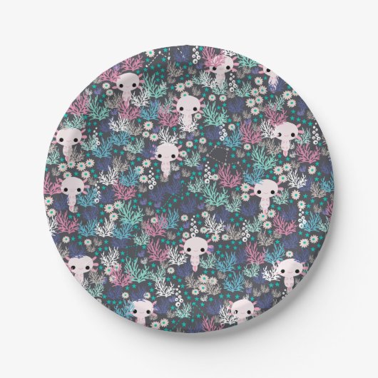 Cute Axolotl Paper Borden Papieren Bordje (Voorkant)