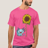 Cute Axolotl Sunflower Mexican Walking Fish Blue S T-shirt (Voorkant)