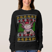 Cute Axolotl Ugly Sweater Kerstlights Santa H (Voorkant)