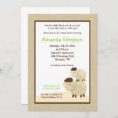 Cute Baa Baa Sheep 5x7 Baby shower Invitation Neut (Devant / Derrière)