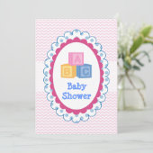 Cute Baby ABC Blokken Baby shower Kaart (Staand voorkant)
