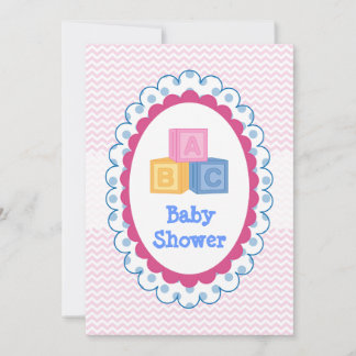 Cute Baby ABC Blokken Baby shower Kaart