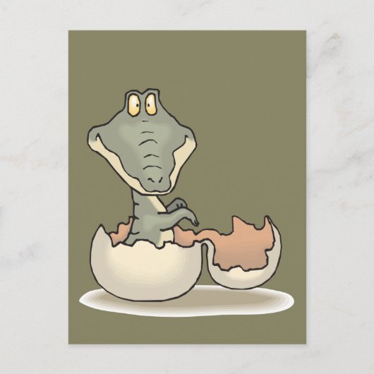 Cute baby Alligator Cartoon Briefkaart (Voorkant)