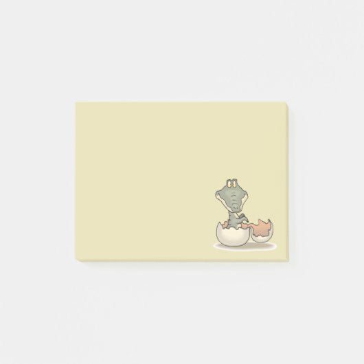 Cute Baby Alligator Cartoon Hatching uit Eggshell Post-it® Notes (Voorkant)