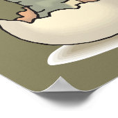 Cute Baby Alligator Cartoon Hatching uit Eggshell Poster (Hoek)