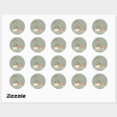 Cute Baby Alligator Cartoon Hatching uit Eggshell Ronde Sticker (Vel)