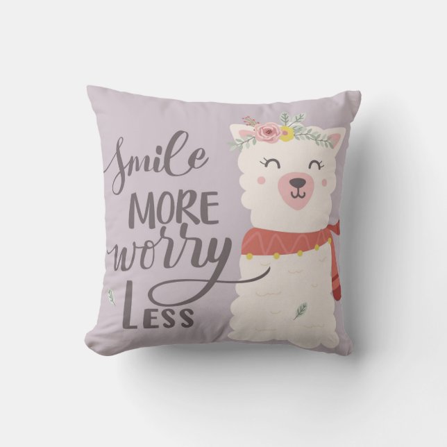 Cute Baby Alpaca Kussen (Voorkant)