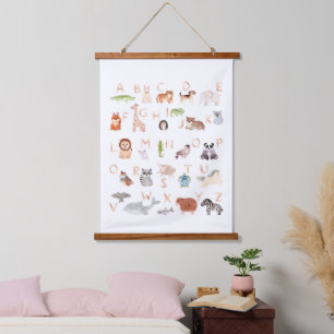 Cute Baby Animal Alphabet Hangend Wandkleed
