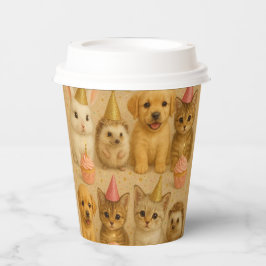 Cute baby animals paper cup. papieren bekers