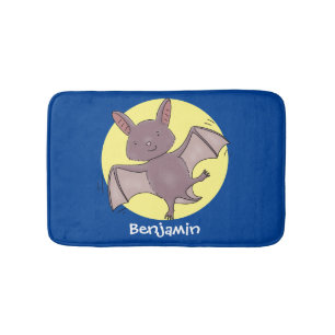Cute baby bat vliegende cartoon illustratie badmat