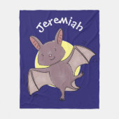 Cute baby bat vliegende cartoon illustratie fleece deken (Voorkant)