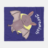 Cute baby bat vliegende cartoon illustratie fleece deken (Voorkant (Horizontaal))