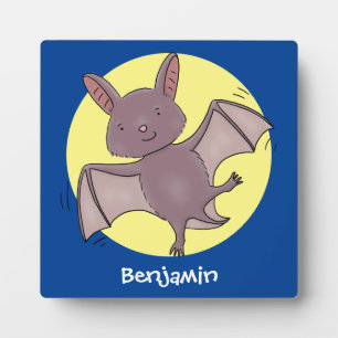 Cute baby bat vliegende cartoon illustratie fotoplaat