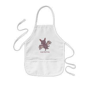 Cute baby bat vliegende cartoon illustratie kinder schort