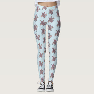 Cute baby bat vliegende cartoon illustratie leggings