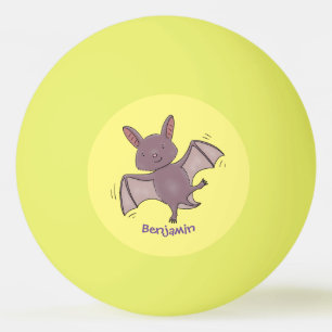 Cute baby bat vliegende cartoon illustratie pingpongballen