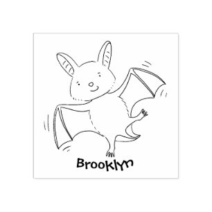 Cute baby bat vliegende cartoon illustratie rubberstempel