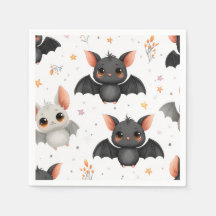 Cute Baby Bats Halloween Party Napkins