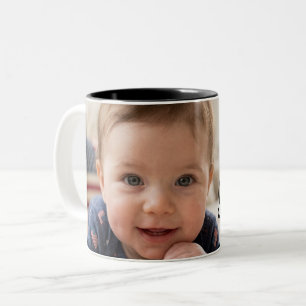 Cute Baby Beeld Typografie Tweekleurige Koffiemok
