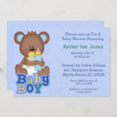 Cute Baby Beer Baby shower Invitation Kaart (Voorkant / Achterkant)