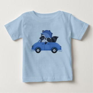 Cute Baby Blauwe Auto Wasbeer Cartoon