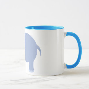 Cute Baby Blue Cartoon Elephant met Tusks Mok