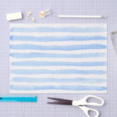 Cute Baby Blue en White Waterverf Striped Tissuepapier (Craft)