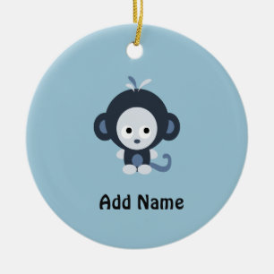 Cute Baby Blue Monkey Keramisch Ornament