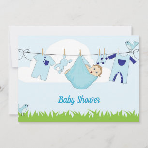 Cute Baby Blue Sky Baby Shower Uitnodiging