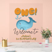 Cute Baby Blue Whale 1st Birthday Welcome (Mariage)