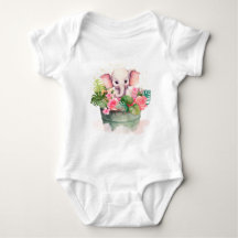 Cute baby body met olifant illustratie