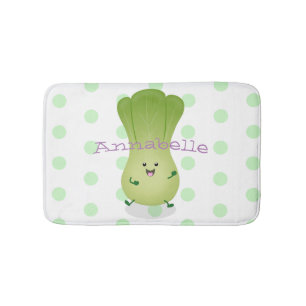 Cute baby bok choy cartoon illustratie badmat