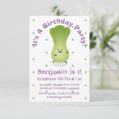 Cute baby bok choy cartoon illustratie kaart (Staand voorkant)