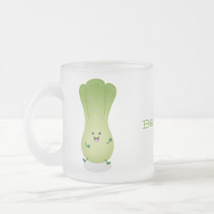 Cute baby bok choy cartoon illustratie matglas koffiemok