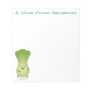 Cute baby bok choy cartoon illustratie notitieblok
