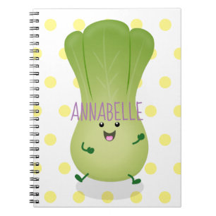 Cute baby bok choy cartoon illustratie notitieboek
