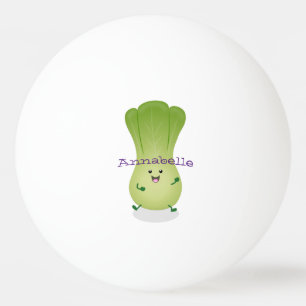 Cute baby bok choy cartoon illustratie pingpongballen