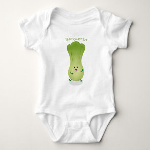 Cute baby bok choy cartoon illustratie romper