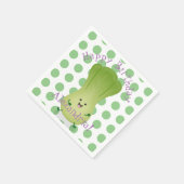 Cute baby bok choy cartoon illustratie servet (Hoek)
