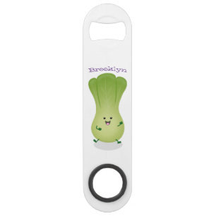 Cute baby bok choy cartoon illustratie speed flessenopener