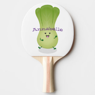 Cute baby bok choy cartoon illustratie tafeltennisbatje