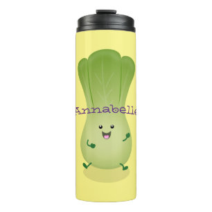 Cute baby bok choy cartoon illustratie thermosbeker