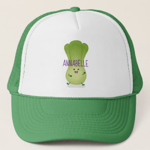 Cute baby bok choy cartoon illustratie trucker pet